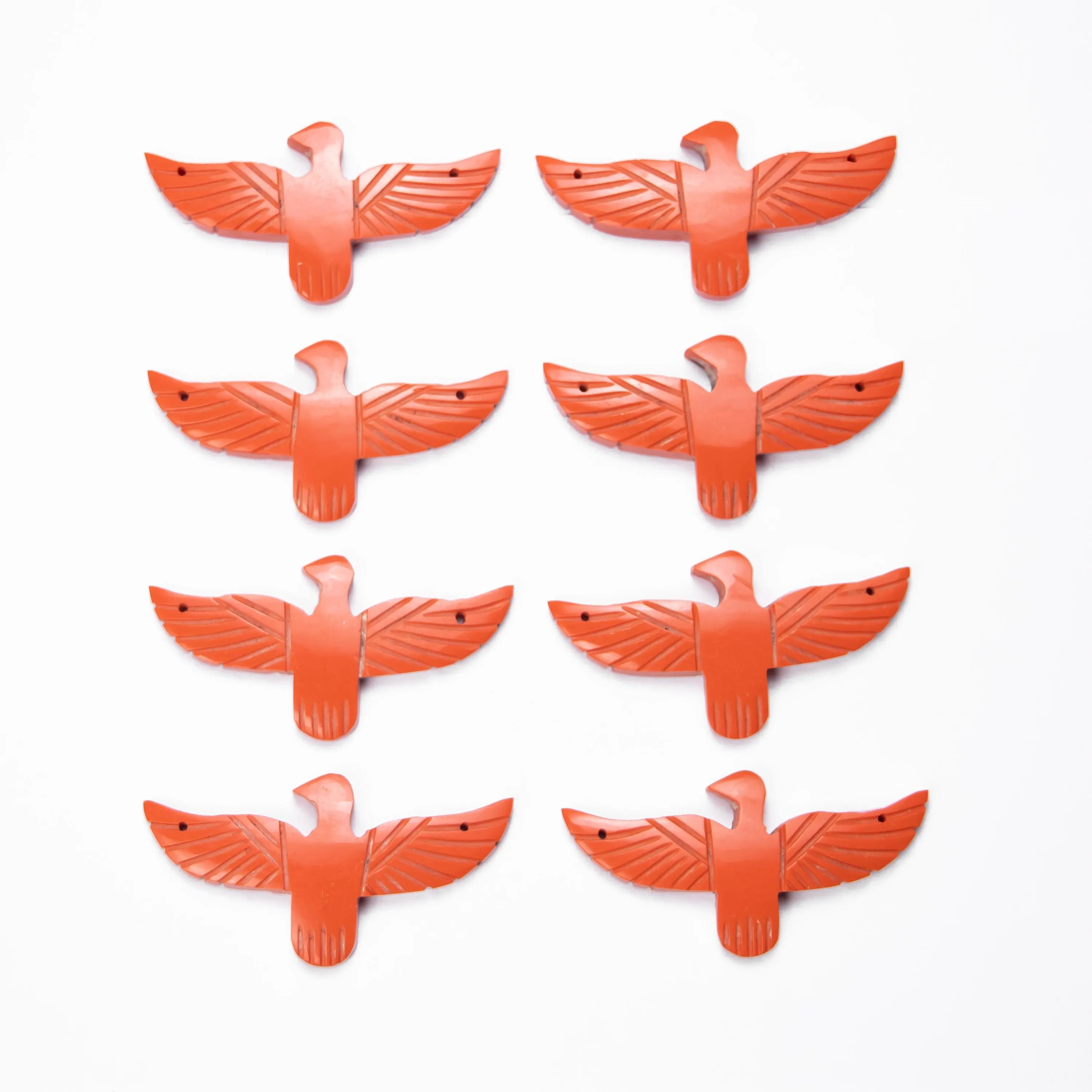 Coral Eagle Gemstone, Handmade Carving Coral Motif, Coral Carving Loose Gemstone, (SKU404)