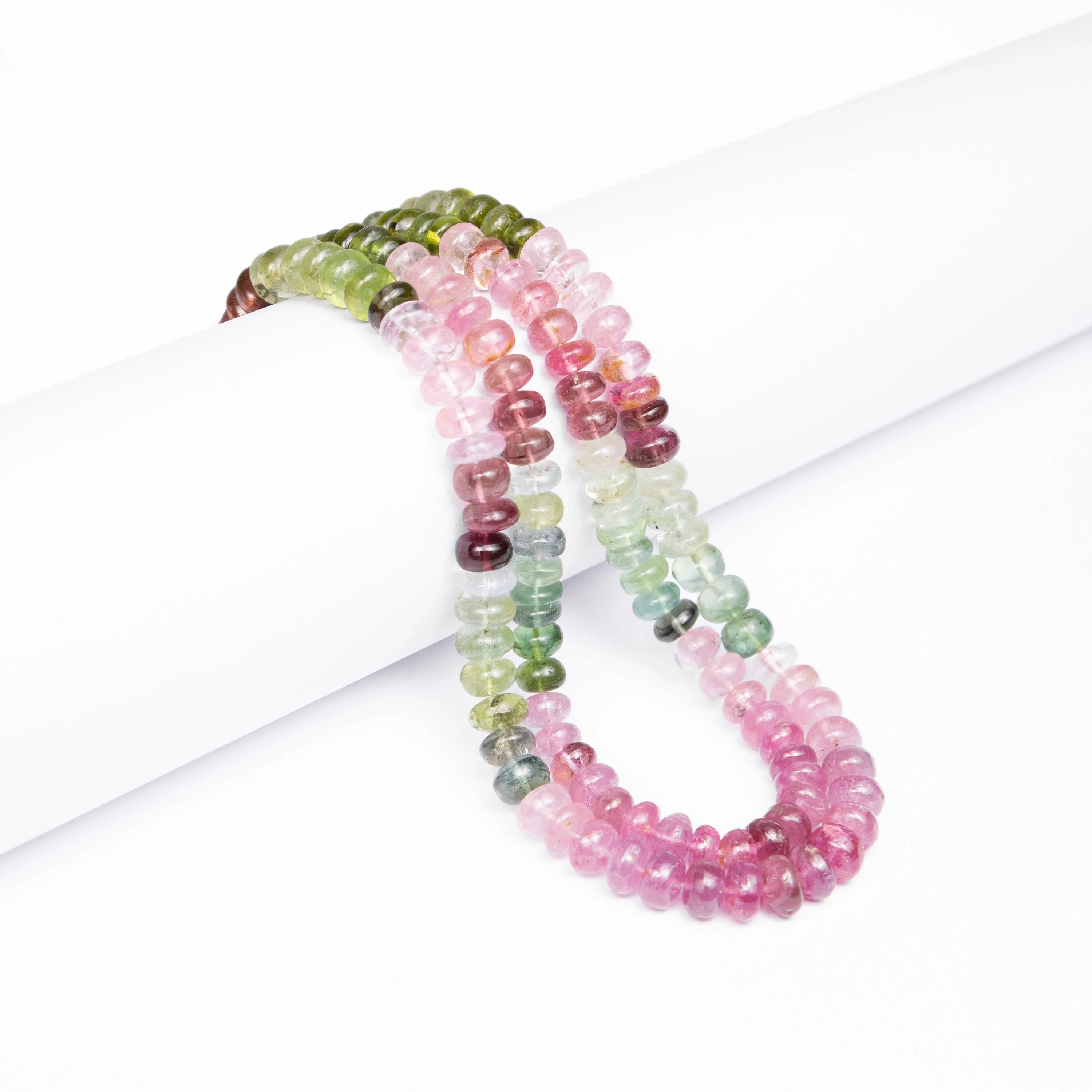 Multi Tourmaline Smooth Rondelle Beads, Natural Shaded Tourmaline Beads, Unique Beads Supplier, AA Quality Beads, 6mm Beaded Mala, SKU2506