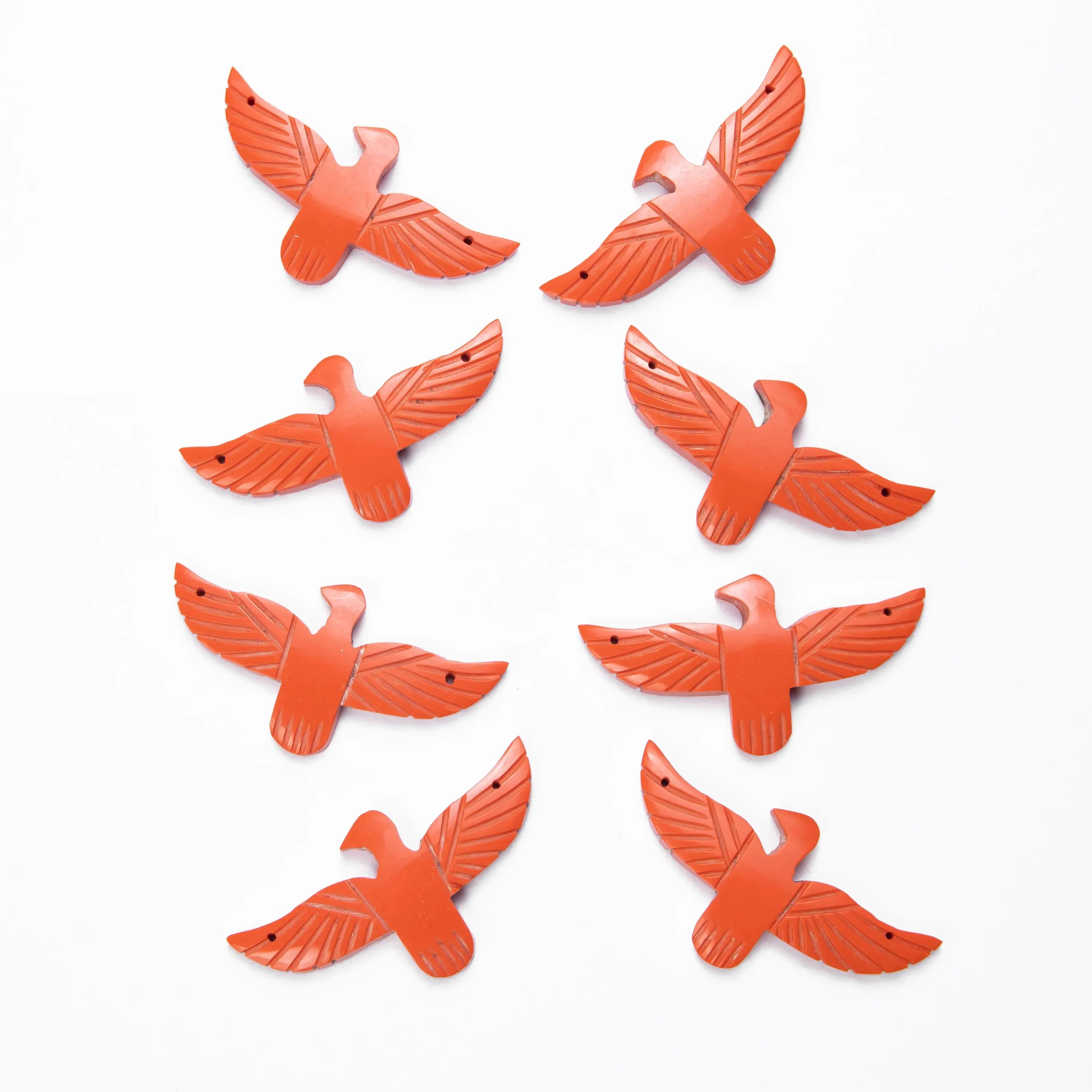 Coral Eagle Gemstone, Handmade Carving Coral Motif, Coral Carving Loose Gemstone, (SKU404)