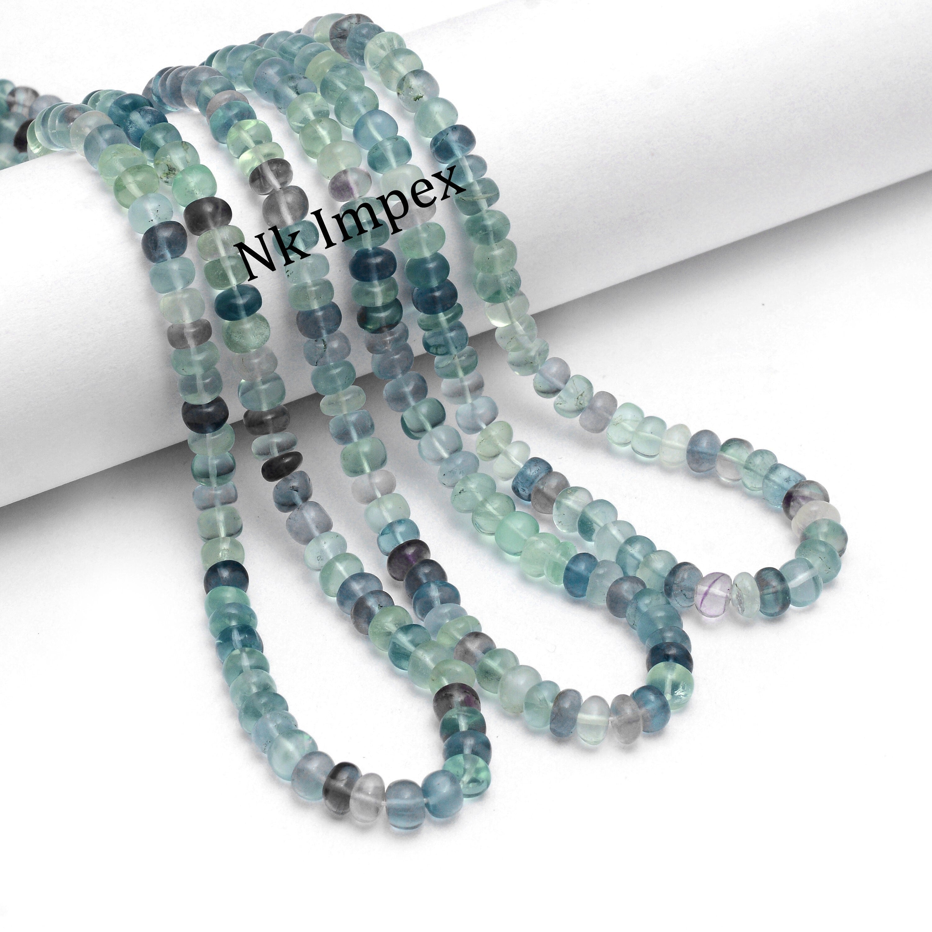 Natural Fluorite Beads, Smooth Fluorite Beads Rondelle Beads, Fluorite Beads For Jewelry Making, Beads Supplier, Fluorite Beads (1426)
