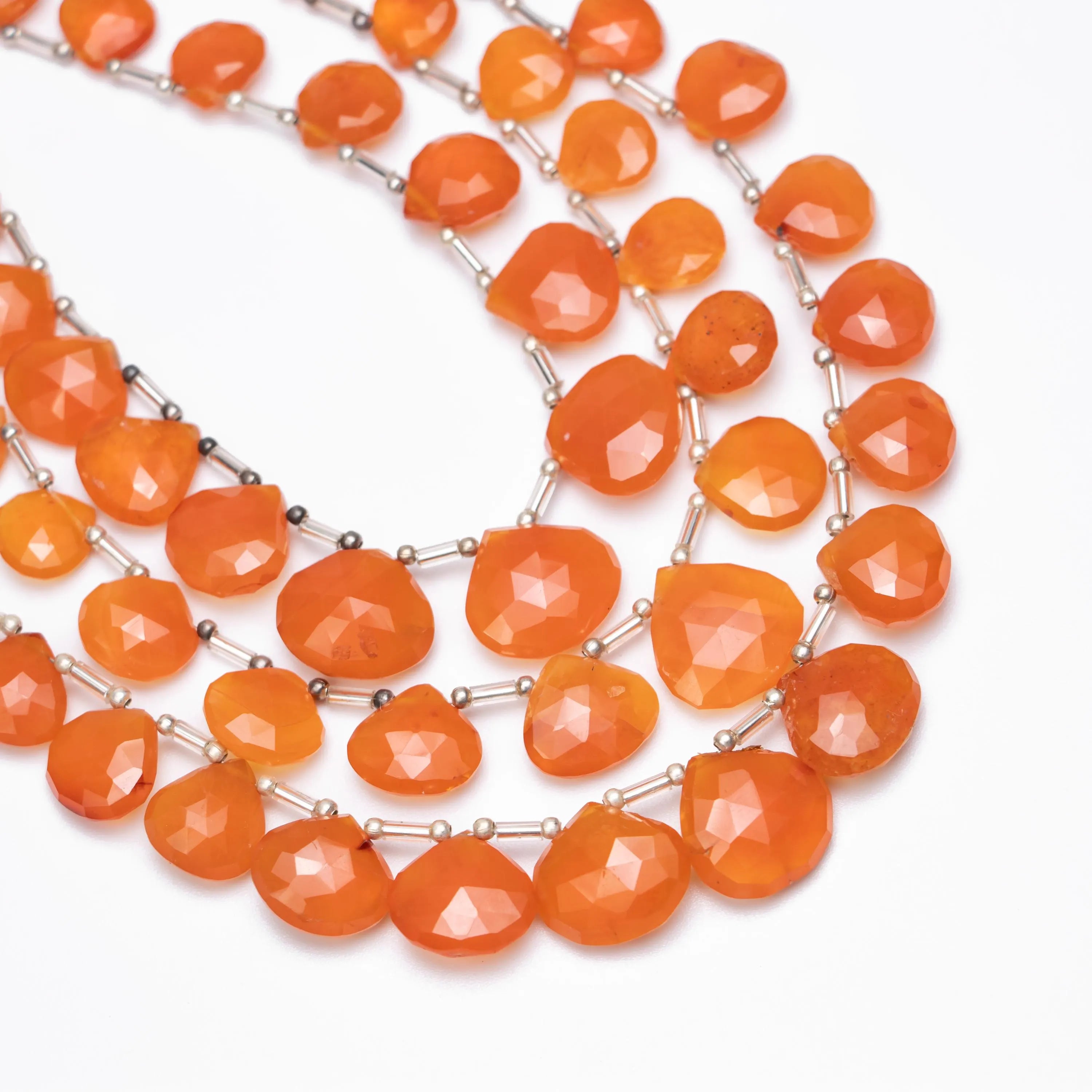Natural Carnelian Faceted Heart Shape Beads, 9 mm To 15 mm, Orange Carnelian Heart, Carnelian Jewelry Making Gemstone Beads, (SKU1105)