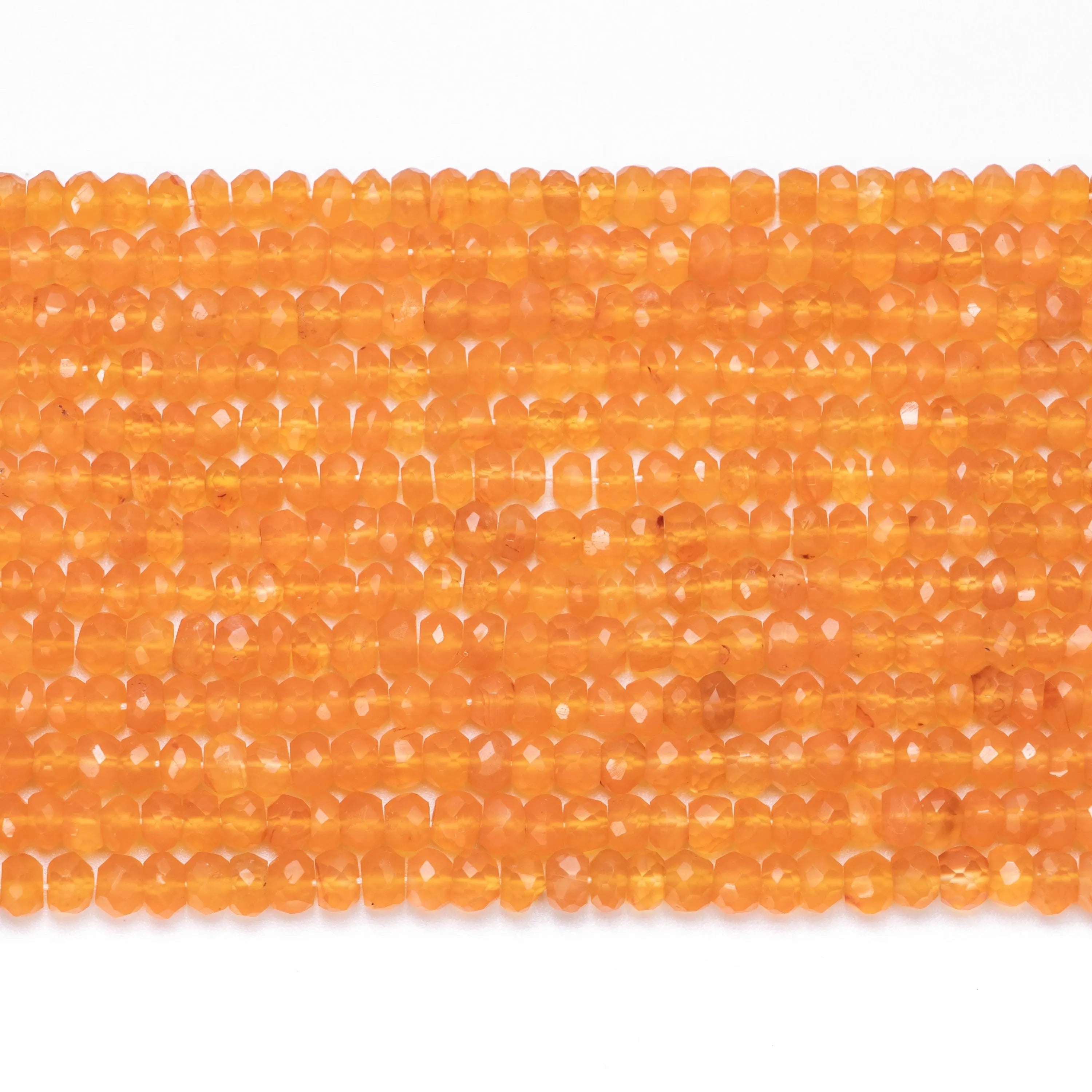 Carnelian Faceted Rondelle Beads, 4.5 mm To 5.5 mm,  SKU714