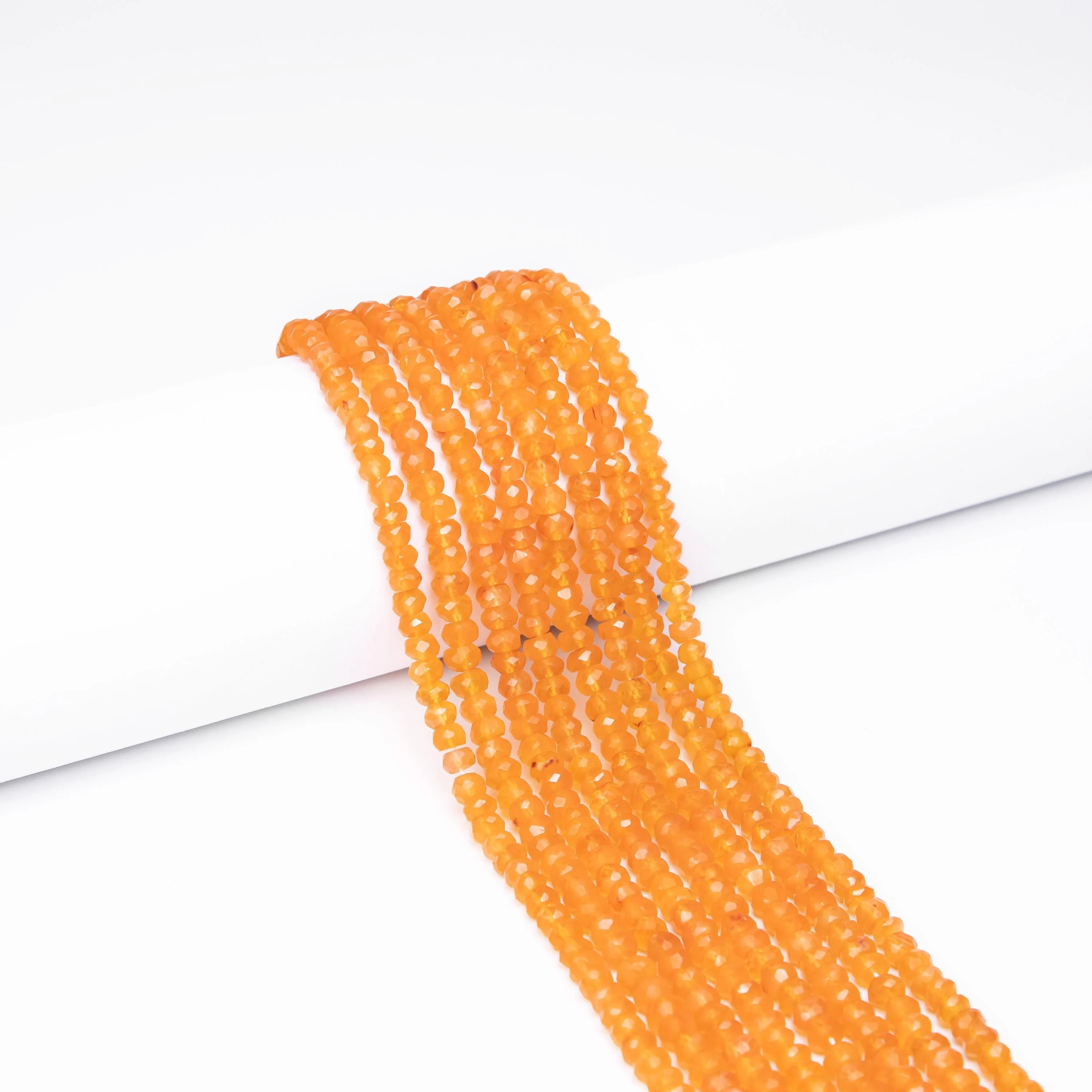 Carnelian Faceted Rondelle Beads, 4.5 mm To 5.5 mm,  SKU714