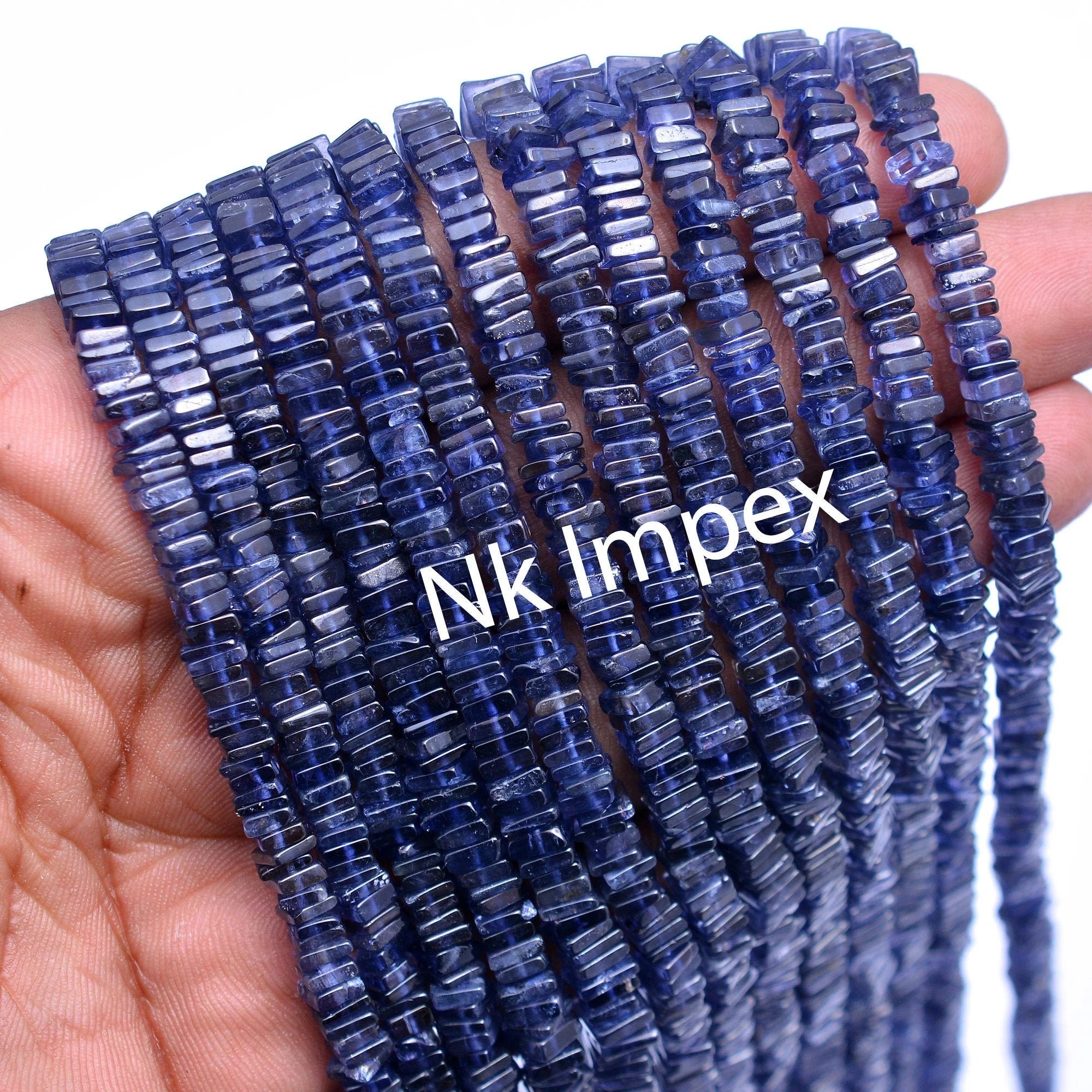 Iolite Smooth Square Beads, Iolite Square, Purple Iolite Square, Iolite Jewelry Making Gemstone Beads, 16 Inch Strand, (SKU107)
