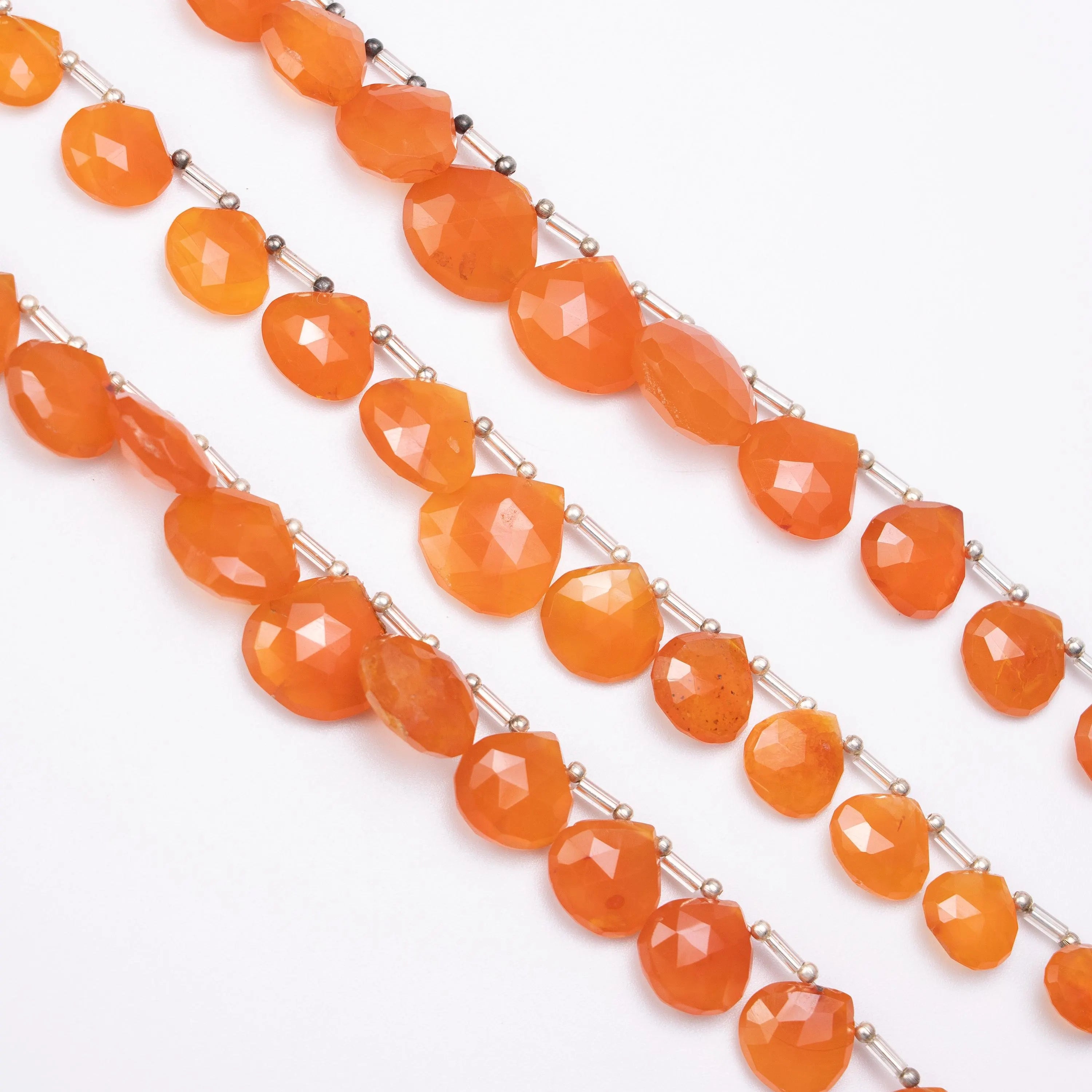 Natural Carnelian Faceted Heart Shape Beads, 9 mm To 15 mm, Orange Carnelian Heart, Carnelian Jewelry Making Gemstone Beads, (SKU1105)