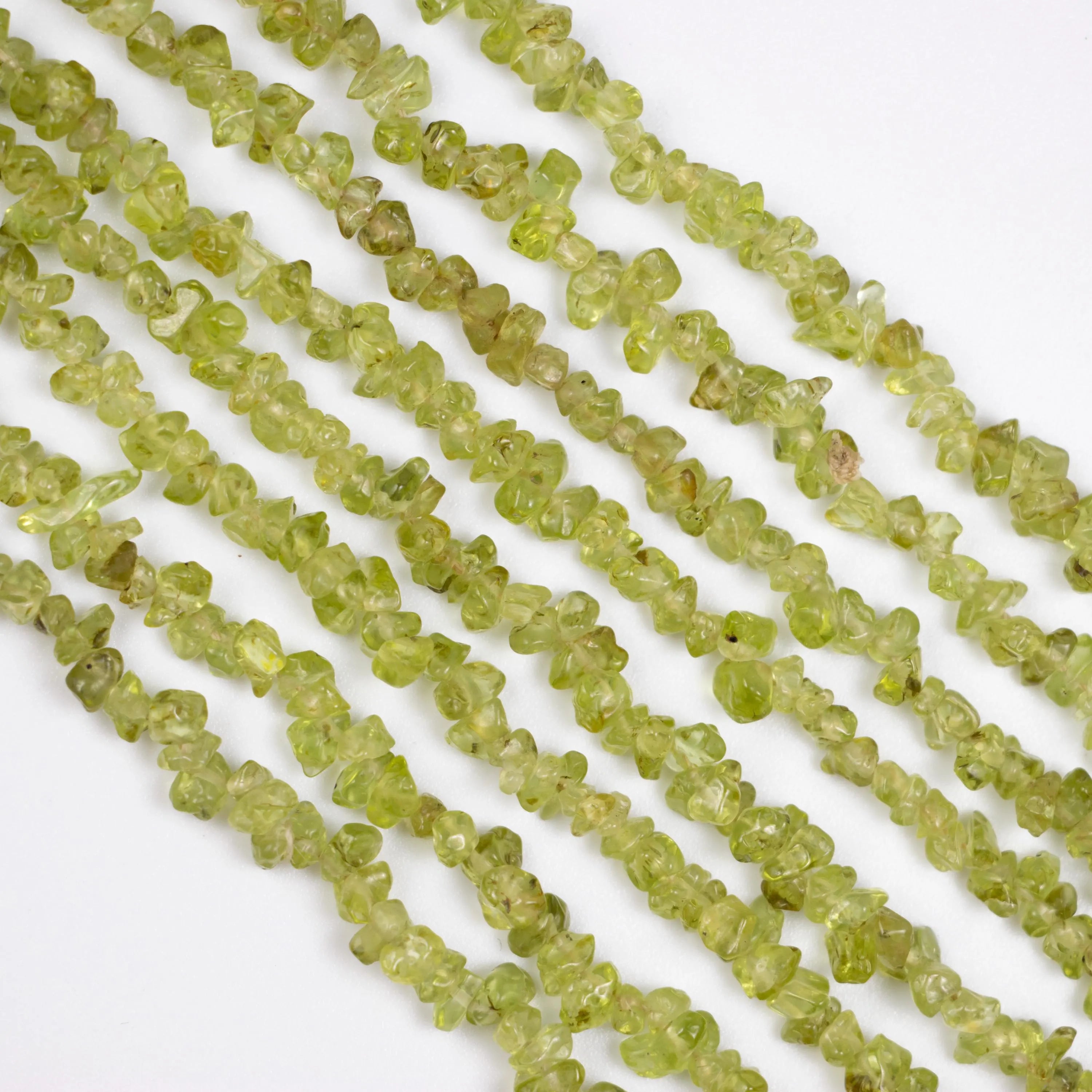 Natural Peridot Raw Uncut Chips Beads, 3.5 To 5 mm, Unique Peridot Gemstone Beads, 36 Inch, (SKU084)