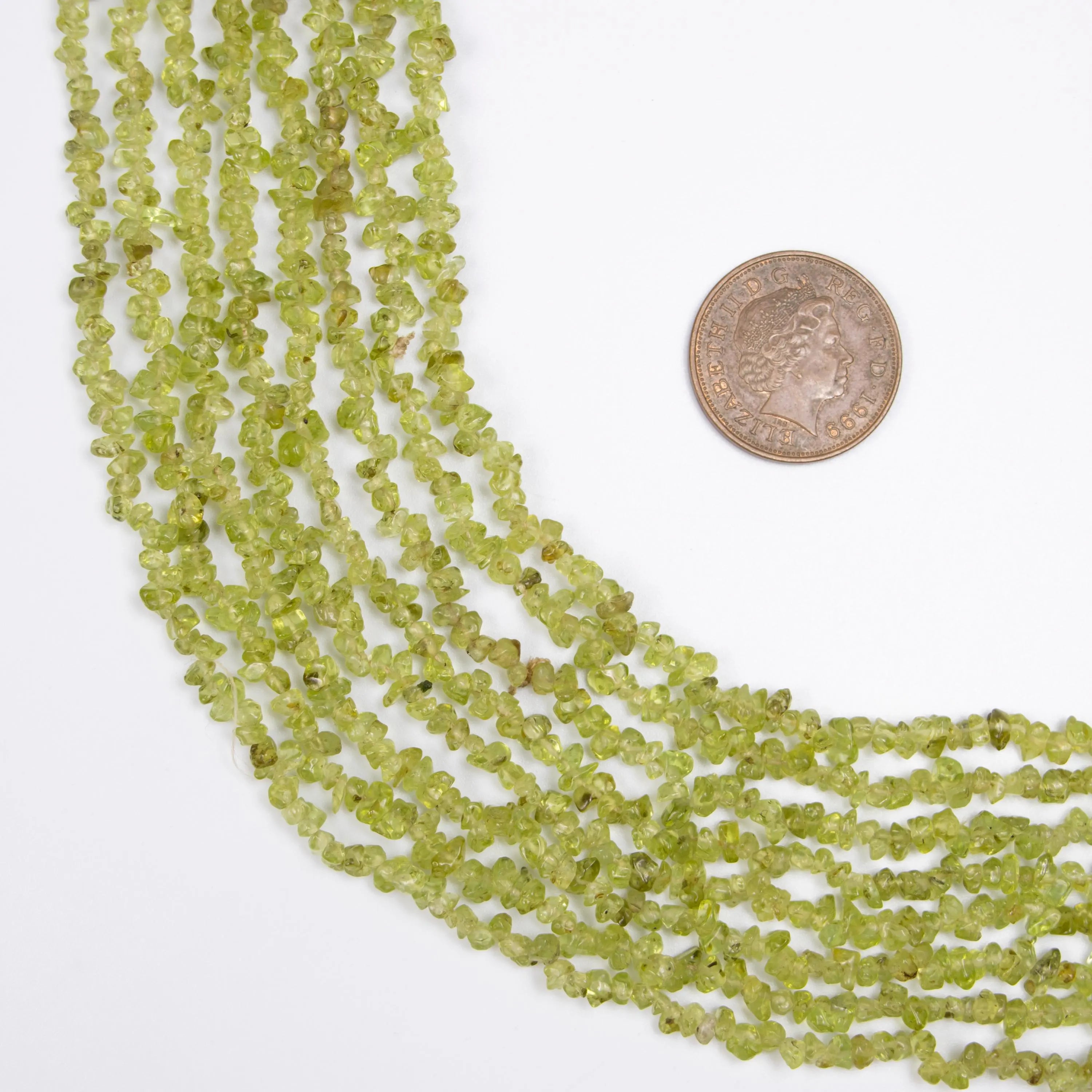 Natural Peridot Raw Uncut Chips Beads, 3.5 To 5 mm, Unique Peridot Gemstone Beads, 36 Inch, (SKU084)