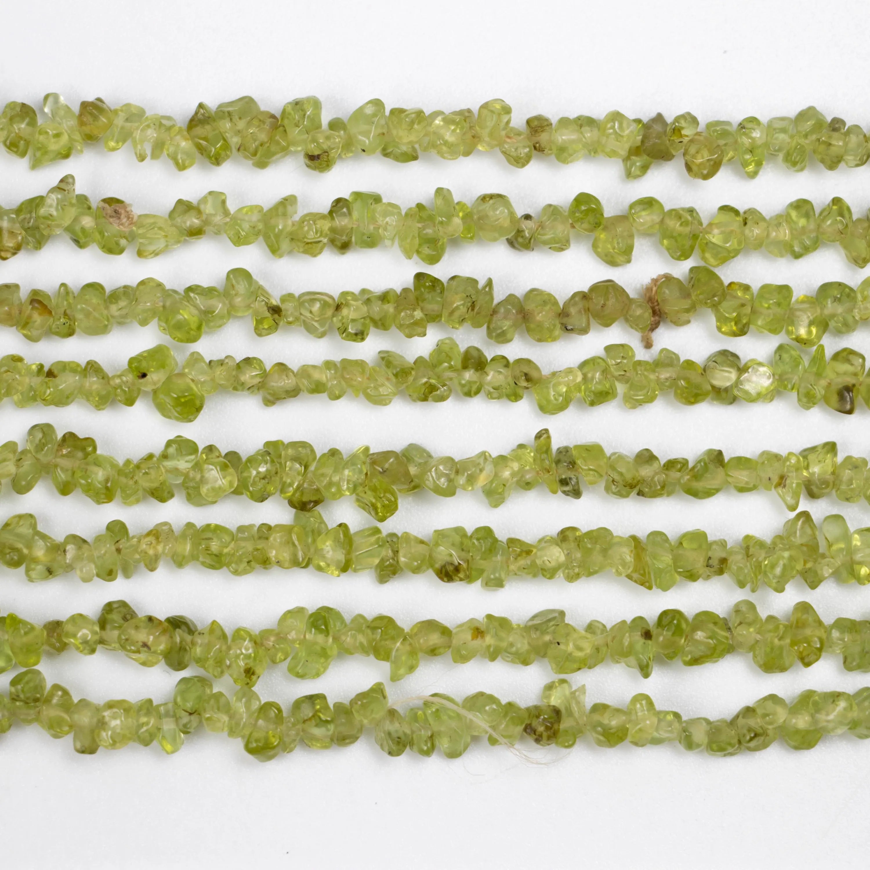 Natural Peridot Raw Uncut Chips Beads, 3.5 To 5 mm, Unique Peridot Gemstone Beads, 36 Inch, (SKU084)