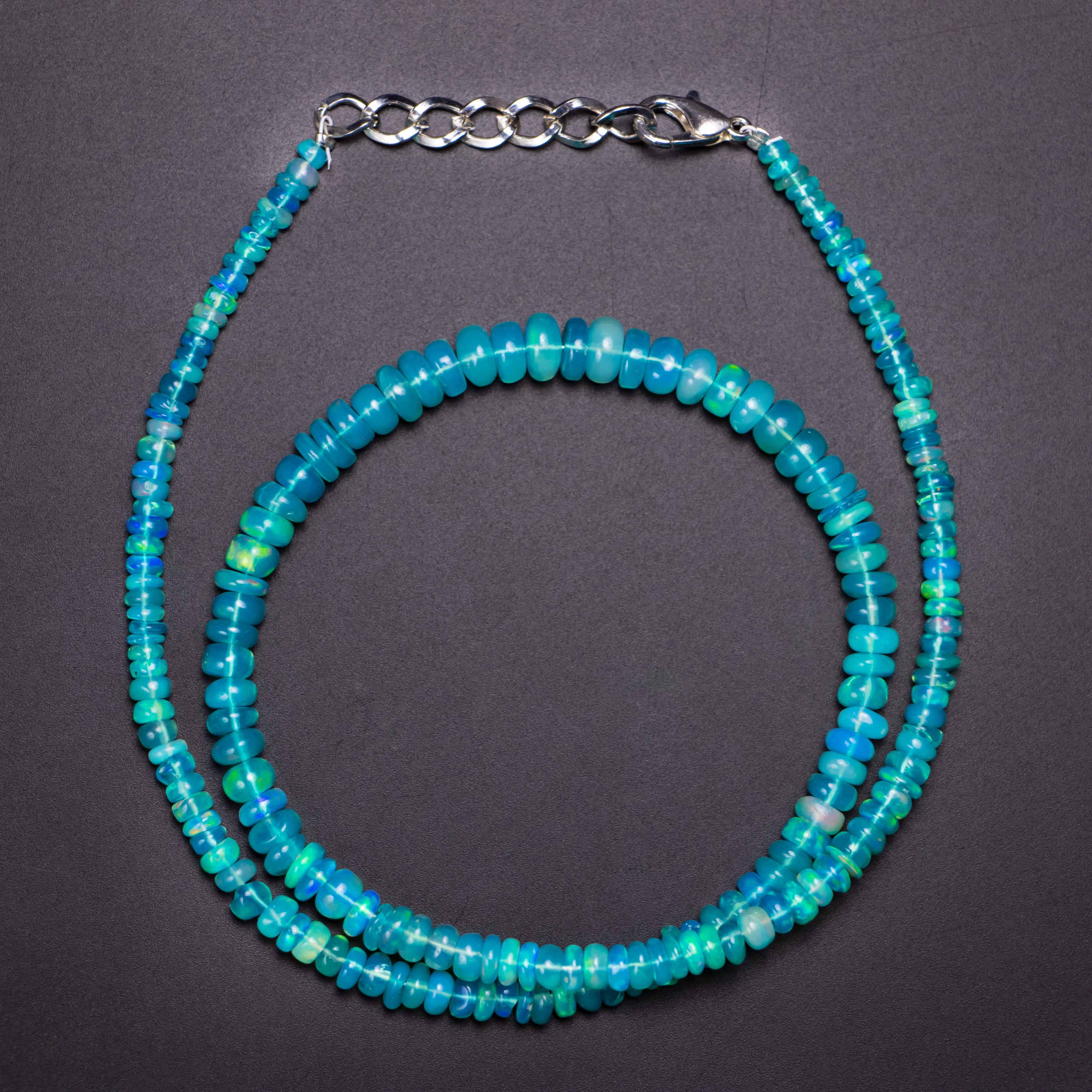 AAA Quality Ethiopian Opal Smooth Rondelle Beads, 3 mm To 6 mm, SKU2117
