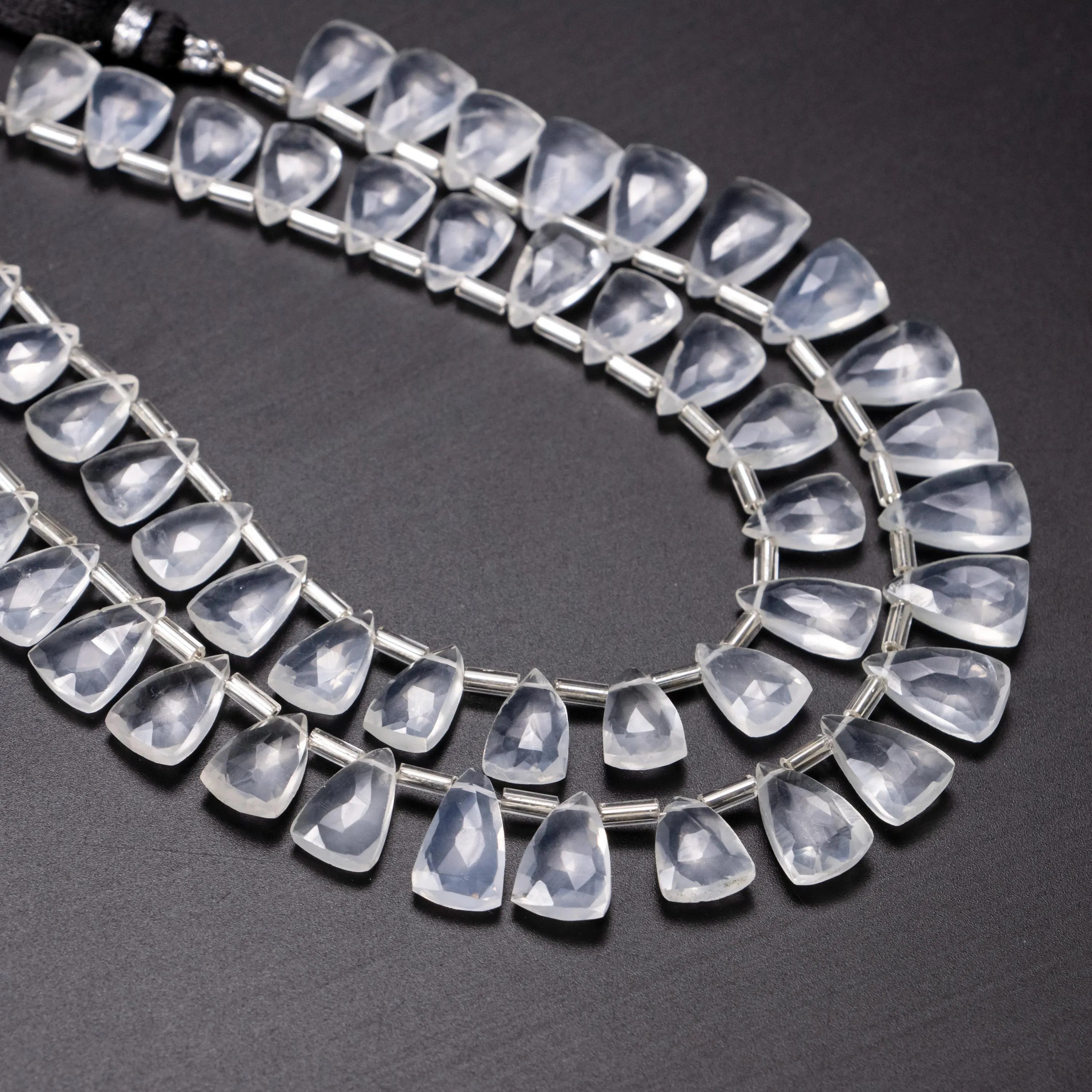 White Crystal Quartz Faceted Triangle Beads, Crystal Quartz Triangle, Crystal Quartz Handmade Jewelry Making Gemstone Beads, SKU1390