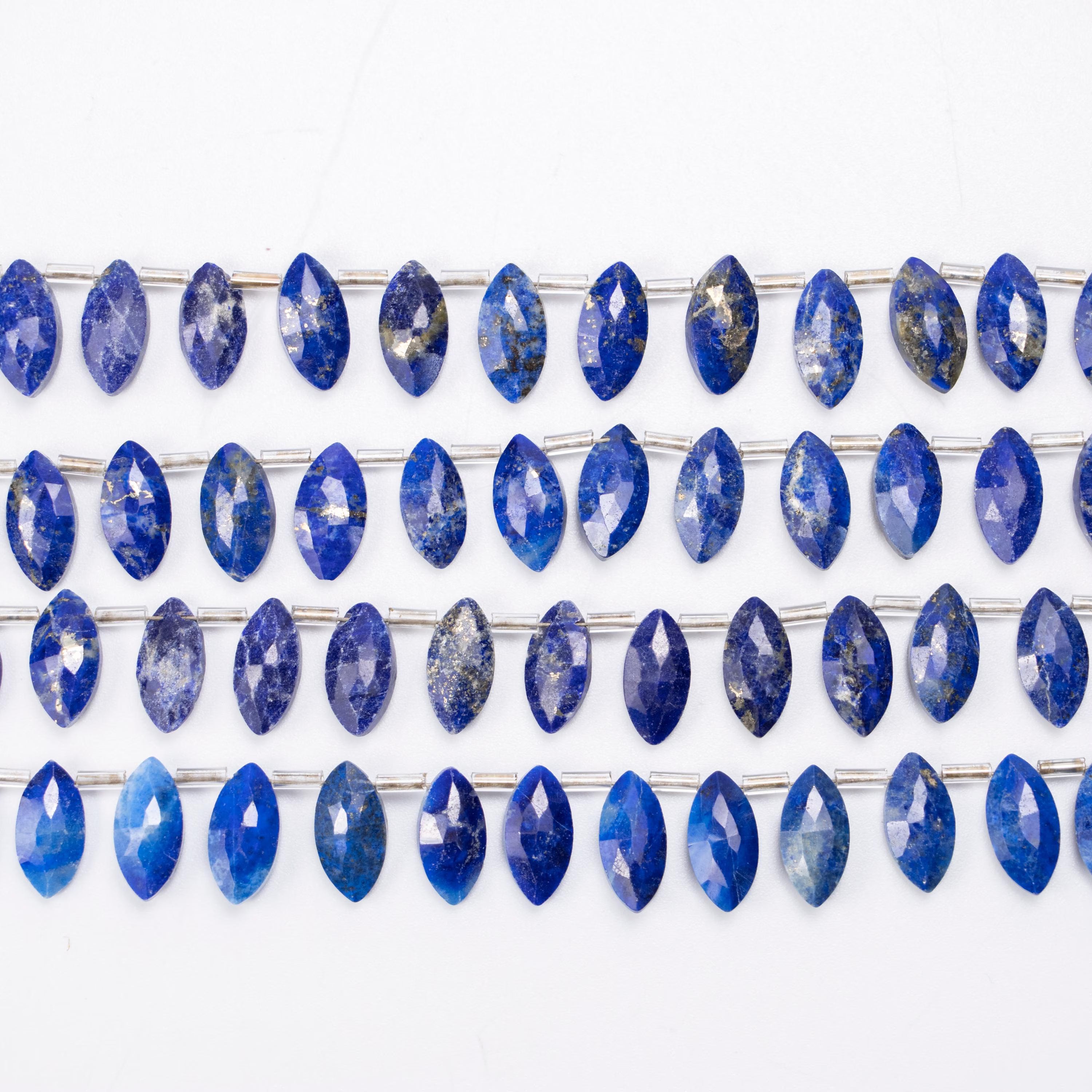 Lapis Lazuli Marquise Faceted Gemstone Beads, Natural Lapis Beaded Jewelry, Marquise Shape Briolettes, SKU1369
