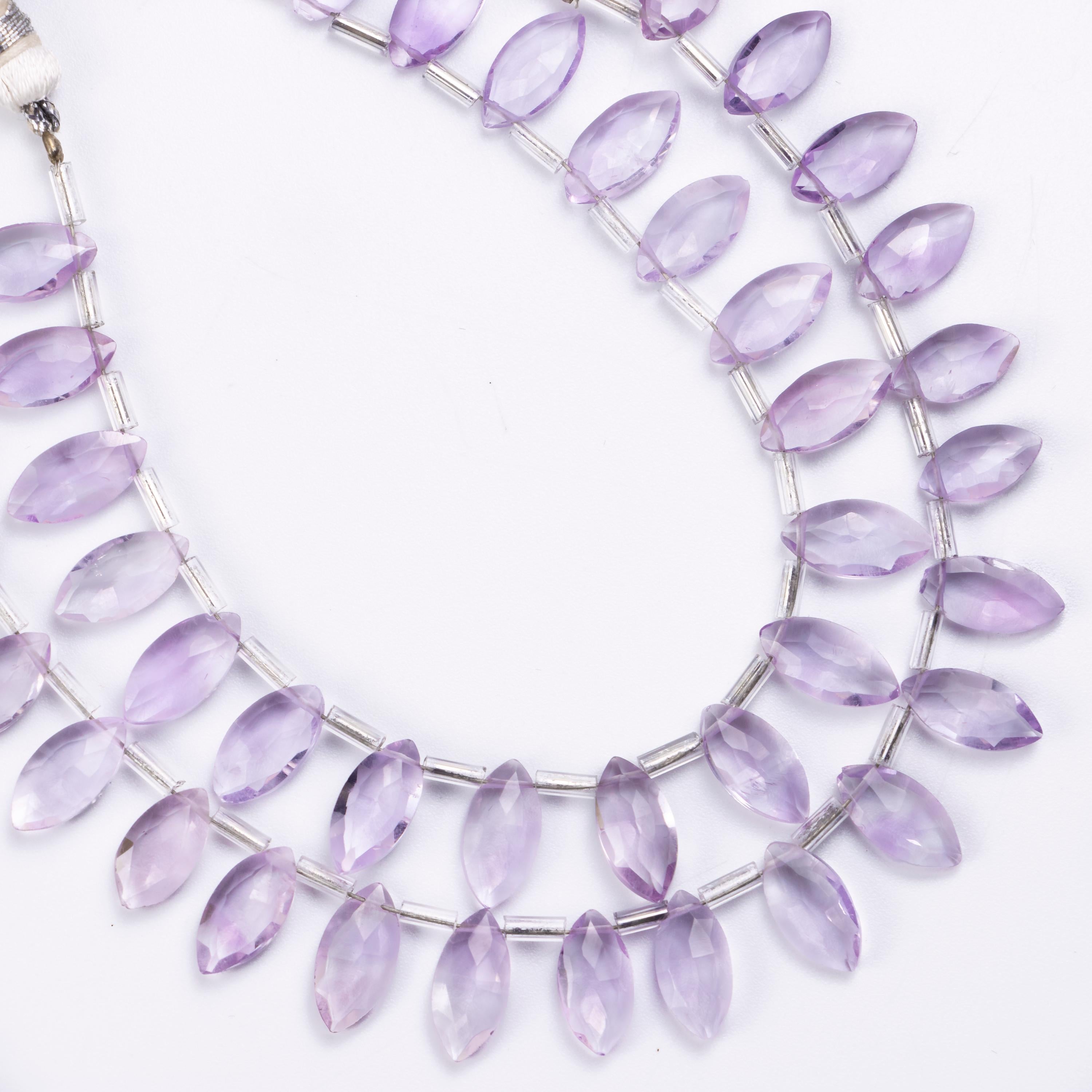 Pink Amethyst Faceted Marquise Shape Beads, 6x12 To 7x14 mm Size Stone, SKU1373