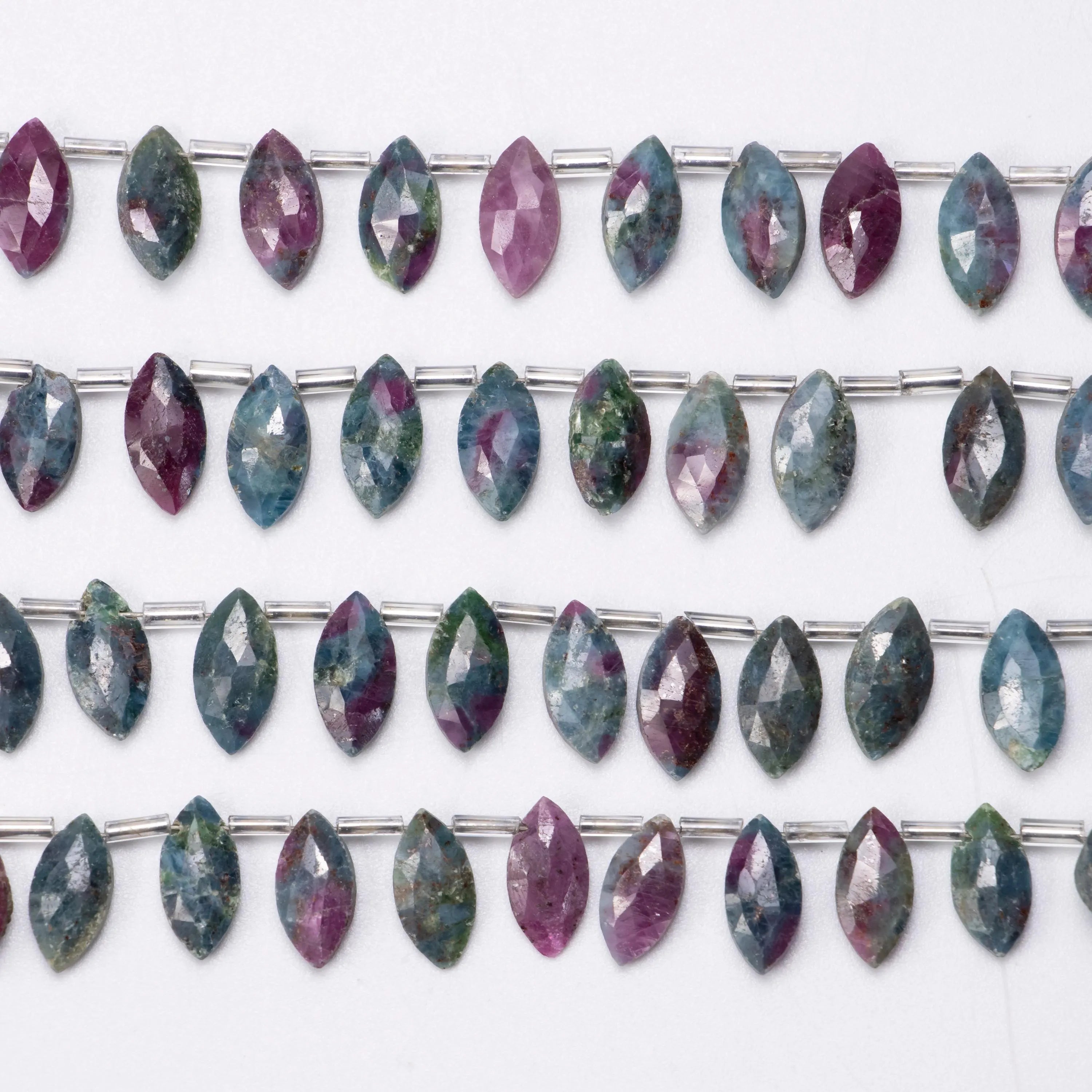 Ruby Kyanite Faceted Marquise Briolettes Beads, Ruby Kyanite Marquise, Ruby Kyanite Jewelry Making Gemstone Beads, 6 Inches Strand, SKU1374